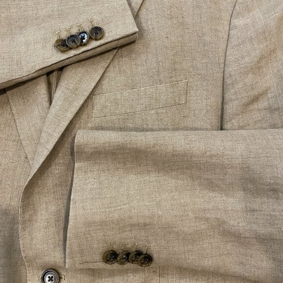 Banana Republic Slim Fit Linen Blazer 40R – Oatmeal Beige - Picture 2 of 10